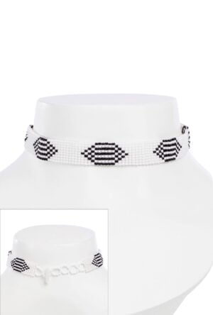 Monochrome Hexagon Choker